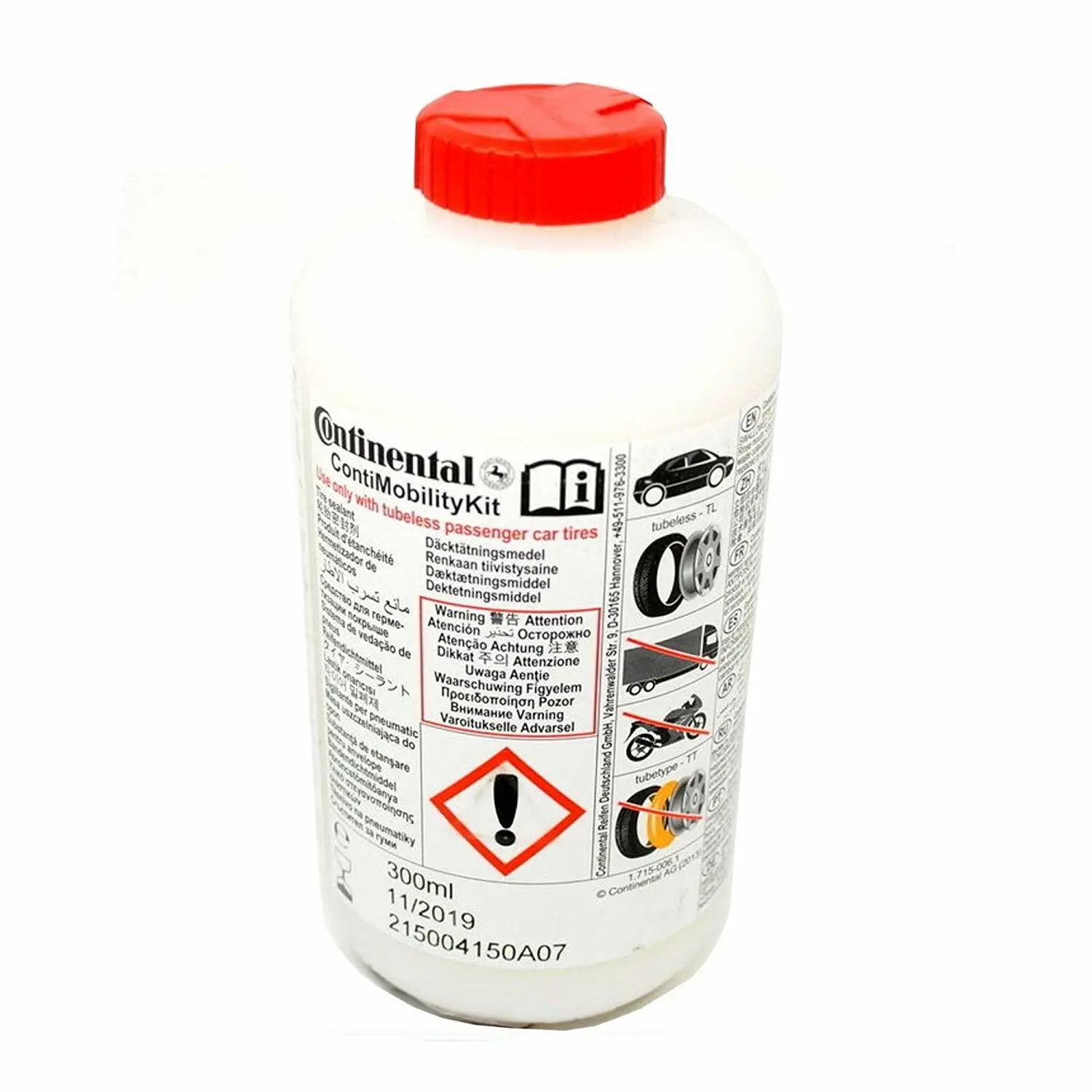 Genuine Continental Tyre Puncture Sealant Liquid Bottle 300ml Ford Honda Nissan